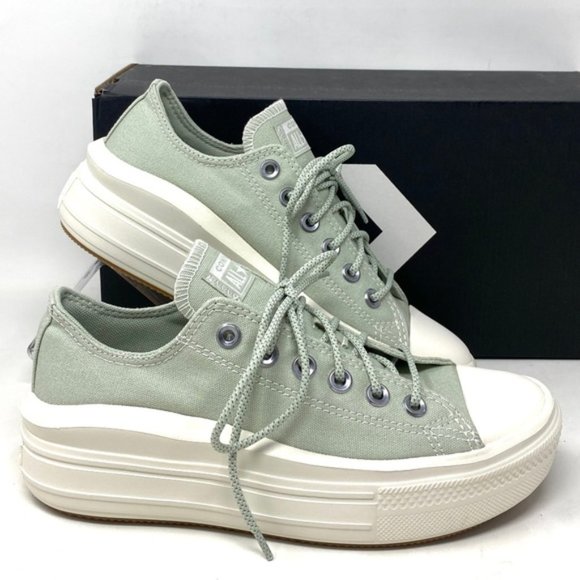 Converse Shoes - Converse Chuck Move Platform For Women Sneakers Casual Low Green Canvas A03558C